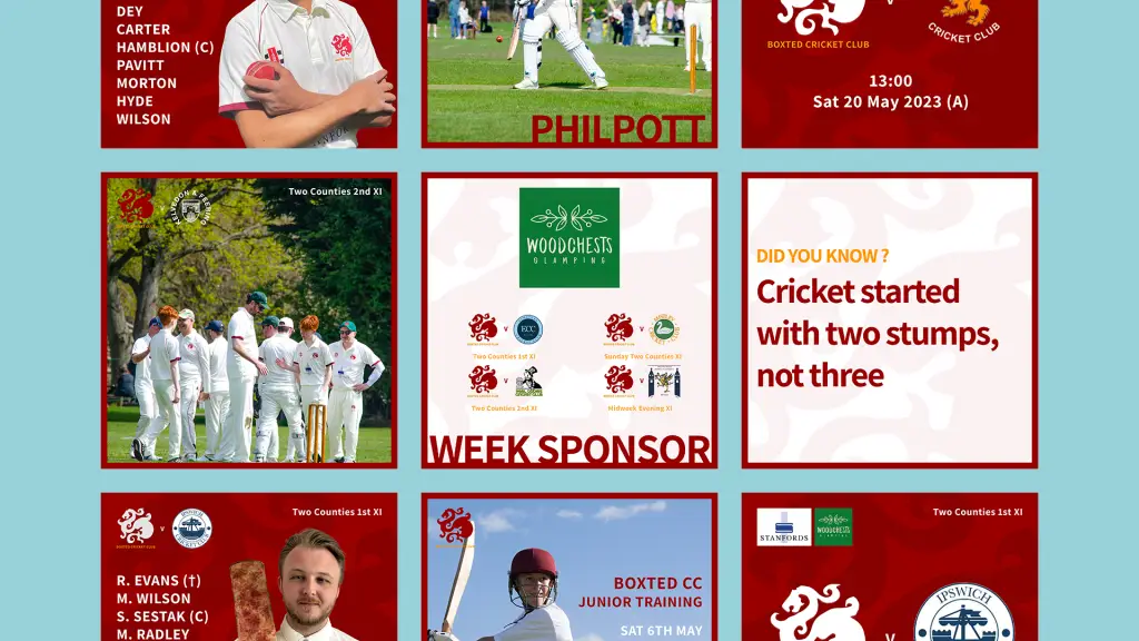 moon digital design social media showcase for boxted cricket club